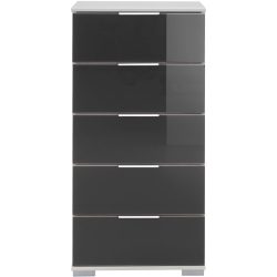 Kommode Peyton C Grau Holzwerkstoff/Glas 49 cm 41 cm - Farbe: Grey - Kommode