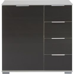 Kommode Peyton C Grau Holzwerkstoff/Glas 81 cm 41 cm - Farbe: Grey - Kommode