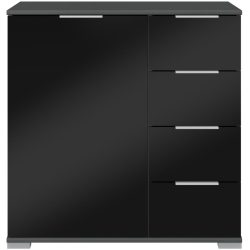 Kommode Peyton C Schwarz Holzwerkstoff/Glas 81 cm 41 cm - Kommode