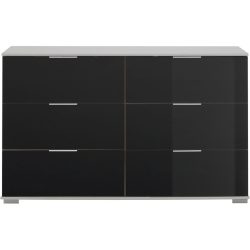 Kommode Peyton C Schwarz Holzwerkstoff/Glas 130 cm 41 cm - Kommode