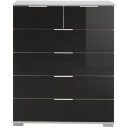Kommode Peyton C Schwarz Holzwerkstoff/Glas 82 cm 42 cm - Kommode