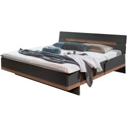 Bett Shane Grau/Braun Holzwerkstoff 160 x 200 cm - Farbe: Eiche/graphit - Bett