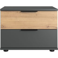Nachttisch Shane Braun/Grau Holzwerkstoff 52 cm - Farbe: Eiche, Graphit - Nachttisch