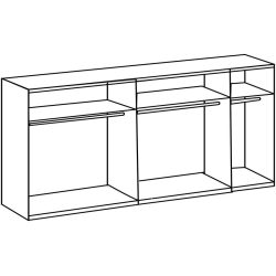 Schrank Juli Grau/Edelstahl Holzwerkstoff 313 cm 64 cm 236 cm - Farbe: Grey Steel - Schrank