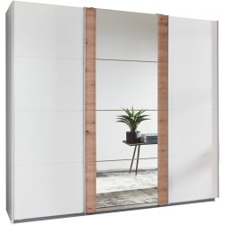 Schrank Juli Weiss Holzwerkstoff 313 cm 64 cm 236 cm - Farbe: weiss/eiche - Schrank