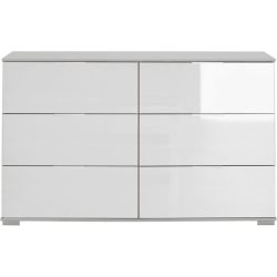 Kommode Peyton C Weiss Holzwerkstoff/Glas 130 cm 41 cm - Kommode