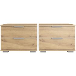 Nachttisch Peyton A Braun Holzwerkstoff 104 cm - Farbe: Eiche Dekor - Nachttisch