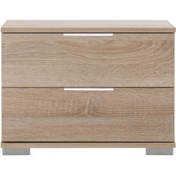 Nachttisch Peyton A Braun Holzwerkstoff/Kunststoff/Aluminium 52 cm - Farbe: Eiche sägerau - Nachttisch