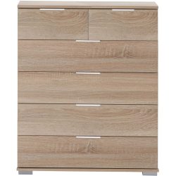 Kommode Peyton A Braun Holzwerkstoff 82 cm 42 cm - Farbe: Eiche sägerau - Kommode