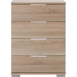 Nachttisch Peyton A Braun Holzwerkstoff/Aluminium/Kunststoff 52 cm - Farbe: Eiche sägerau - Nachttisch