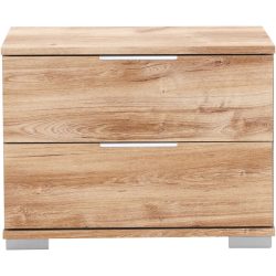 Nachttisch Peyton A Braun Holzwerkstoff/Aluminium/Kunststoff 52 cm - Farbe: Plankeneiche - Nachttisch