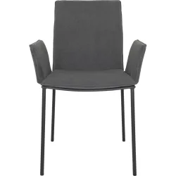 Armlehnstuhl Hailey Grau/Schwarz Stoff/Metall 57 cm - Farbe: Dunkelgrau, Schwarz - Material: Stoff, Metall - Armlehnstuhl