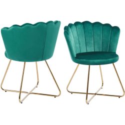 Stuhl 2er-Set Clam Grün Samt 69.5 cm - Stuhl 2er-Set
