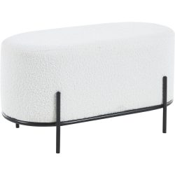 Hocker Sarina Weiss/Schwarz Stoff/Metall 80 cm 42 cm - Farbe: weiss, schwarz - Material: Stoff, Metall - Hocker