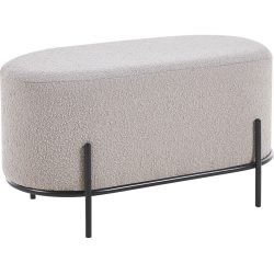 Hocker Sarina Braun/Grau/Schwarz Stoff/Metall 80 cm 42 cm - Farbe: Taupe, Schwarz - Material: Stoff, Metall - Hocker