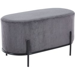 Hocker Sarina Grau/Schwarz Stoff/Metall 80 cm 42 cm - Farbe: Grau, Schwarz - Material: Stoff, Metall - Hocker