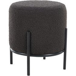Hocker Sarina Grau/Schwarz Stoff/Metall 35 cm 38 cm - Farbe: Anthrazit, Schwarz - Material: Stoff, Metall - Hocker