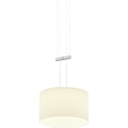Designer-Pendellampe Bankamp Strada 2.0 Grand Opal aluminium matt 1 dimmbar D 20 cm - Farbe: Silber/Weiss - LED - Lichtfarbe: Extra warmweiss -