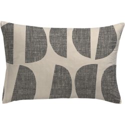 Kissenbezug Leyna Beige/Schwarz Baumwolle 65 cm 100 cm - Kissenbezug