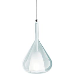 Giberti Luce Pendellampe Lorena L Blau Glas 15 cm 26.5 cm - Farbe: hellblau - Pendellampe
