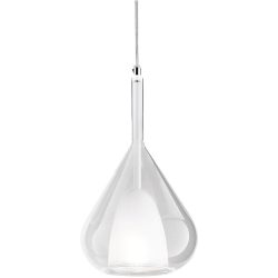 Giberti Luce Pendellampe Lorena L Weiss Glas 15 cm 26.5 cm - Pendellampe