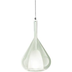 Giberti Luce Pendellampe Lorena L Grün Glas 15 cm 26.5 cm - Farbe: hellgrün - Pendellampe