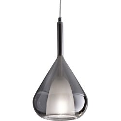 Giberti Luce Pendellampe Lorena XL Grau Glas 20 cm 35 cm - Pendellampe