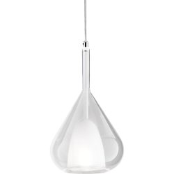 Giberti Luce Pendellampe Lorena XL Weiss Glas 20 cm 35 cm - Pendellampe