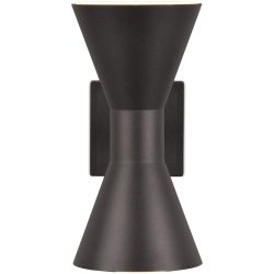Wandlampe Ardas Schwarz Aluminium 10 cm 20 cm - Farbe: schwarz matt - Wandlampe