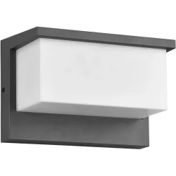 Wandlampe Nestos Grau Aluminium 23 cm 15 cm - Farbe: anthrazit - LED - Lichtfarbe: Warmweiss - Wandlampe- LED Energiesparlampe