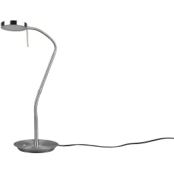 Tischlampe Monza Grau Metall 19 cm 57 cm - Farbe: Nickel matt - LED - Lichtfarbe: Extra warmweiss - Helles Neutralweiss - Tischlampe- LED