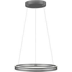 Pendellampe Pure Grau Aluminium/Eisen 70.1 cm 350 cm - LED - Lichtfarbe: Extra warmweiss - Tageslichtweiss - Pendellampe- LED Energiesparlampe