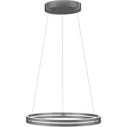 Pendellampe Pure Grau Aluminium/Eisen 70.1 cm 350 cm - LED - Lichtfarbe: Extra warmweiss - Tageslichtweiss - Pendellampe- LED Energiesparlampe