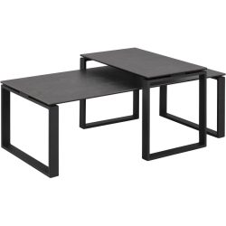 Salontisch Katrine Schwarz Keramik/Metall/Glas 115 cm - Material: Keramik, Metall, Glas - Salontisch
