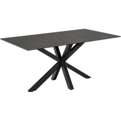 Esstisch Amiri Schwarz Glas 160 cm Ausziehbar - Esstisch