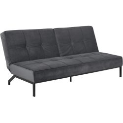 Bettsofa Perugia Grau Stoff/Metall 198 cm 95 cm Ausklappbar/Verstellbare Lehne - Farbe: Dunkelgrau - Material: Stoff, Metall - Bettsofa