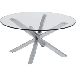Salontisch Amiri Transparent Glas/Metall 82 cm - Farbe: klar - Material: Glas, Metall - Salontisch