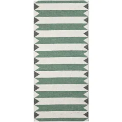 HORREDSMATTAN Outdoor-Teppich Peak grün Streifen PVC 150 x 150 cm - Outdoor-Teppich