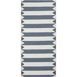 HORREDSMATTAN Outdoor-Teppich Peak blau Streifen PVC 150 x 150 cm - Outdoor-Teppich