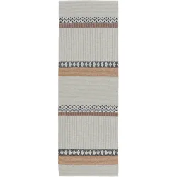 HORREDSMATTAN Outdoor-Teppich Savanne hellgrau Streifen PVC 170 x 250 cm - Outdoor-Teppich