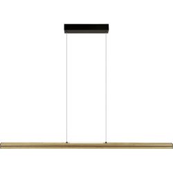 HERZBLUT Pendellampe Dana Schwarz/Braun Eisen/Holz 130 cm 160 cm - Farbe: natur/schwarz - LED - Lichtfarbe: Extra warmweiss - Helles Neutralweiss -