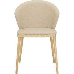 Stuhl Salpa Beige Leder/Holz 55 cm - Farbe: sand - Material: Leder/Esche/Sperrholz - Stuhl