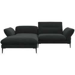 Ecksofa Tiara Schwarz Stoff 241 cm 88 cm Verstellbare Stütze - Farbe: Forest - Ecksofa