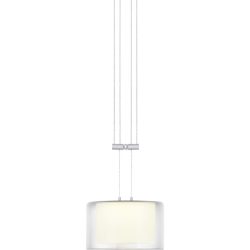 Designer-Pendellampe Bankamp Strada 2.0 Grand Clear aluminium matt 1 D 20 cm - LED - Lichtfarbe: Extra warmweiss - Material: Aluminium/Stahl -