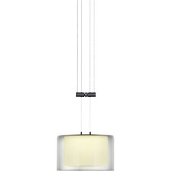 Designer-Pendellampe Bankamp Strada 2.0 Grand Smoke 1 dimmbar D 20 cm - Farbe: Schwarz/Silber/Transparent - LED - Lichtfarbe: Extra warmweiss -