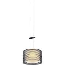 Designer-Pendellampe Bankamp Strada 2.0 Grand Groove 1 dimmbar D 20 cm - Farbe: Schwarz - LED - Lichtfarbe: Extra warmweiss - Material: