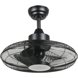 Eglo Deckenventilator mit Licht Igeldo Schwarz Eisen 53 cm - Farbe: schwarz matt - LED - Lichtfarbe: Warmweiss - Tageslichtweiss - Deckenventilator