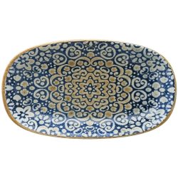 Bonna Platte Alhambra oval; 24x14 cm (LxB); blau/weiss/braun; oval; 12 Stück / Pack