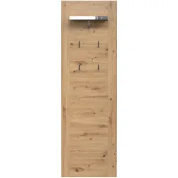 Garderobenpaneel Bergen Braun Holz 62 cm 199 cm - Farbe: eiche - Material: Holzwerkstoff - Garderobenpaneel
