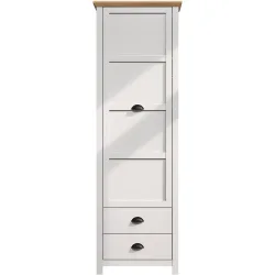 Garderobenschrank Country Grau Holz 65 cm 201 cm - Material: Holzwerkstoff - Garderobenschrank
